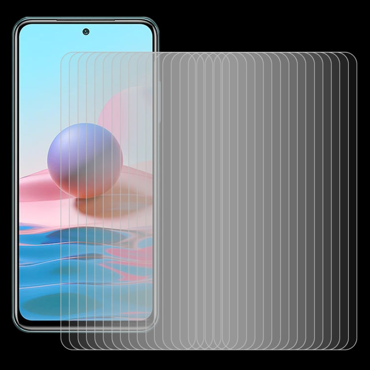 Tempered glass screen protector set (50 pack) with one film shown aligned