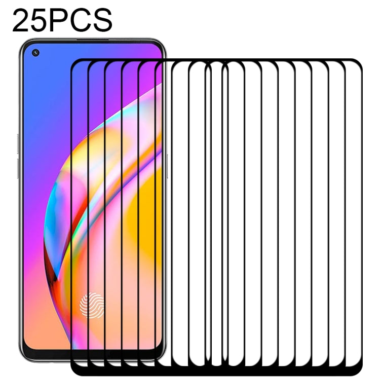 25 PCS full-glue tempered glass screen protectors, full coverage, black border
