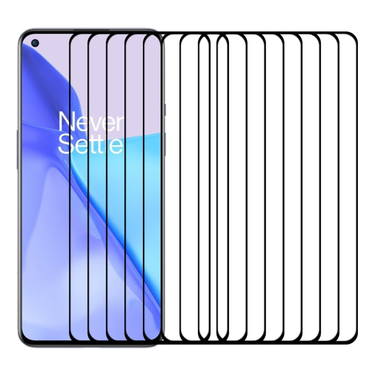 25-pack full-coverage tempered glass screen protectors stacked over phone screen