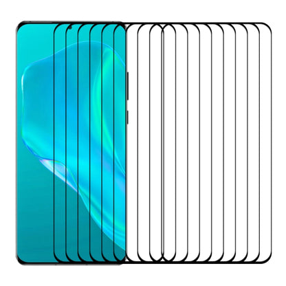 Clear 3D curved tempered glass screen protectors, stacked 25-pack for full coverage