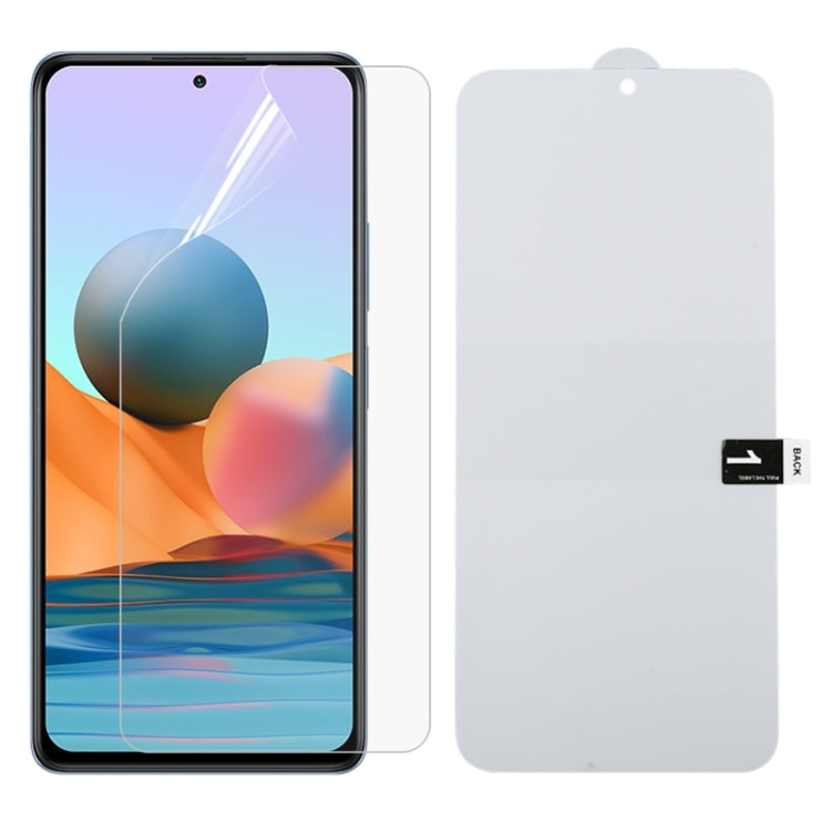 Full-screen hydrogel screen protector film for smartphone, transparent with top camera opening