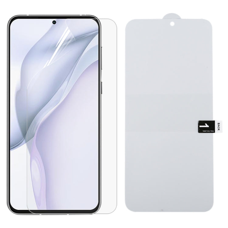 Full-screen hydrogel screen protector film for smartphone, clear with rounded edges