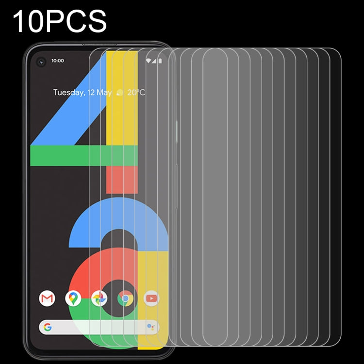 Tempered glass screen protector set, clear 2.5D film stack on smartphone, 10 pcs