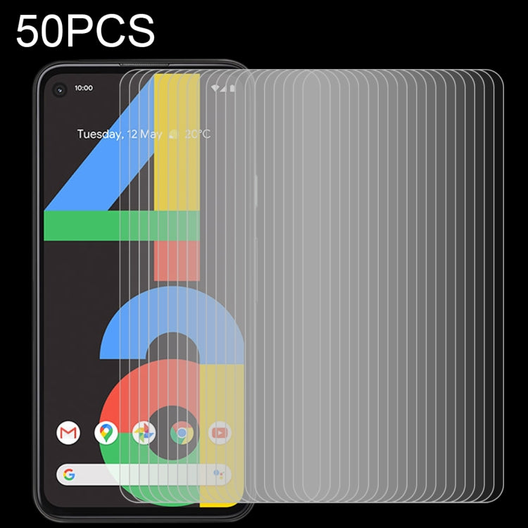Tempered glass phone screen protector film covering smartphone display with app icons