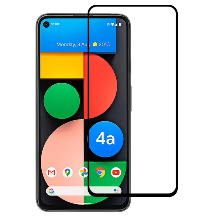 Full-cover tempered glass screen protector fitted to a smartphone, clear anti-scratch shield