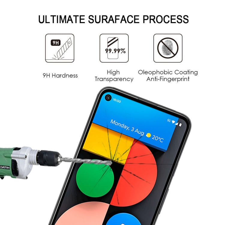 Full-cover tempered glass screen protector on smartphone with surface protection coating icons