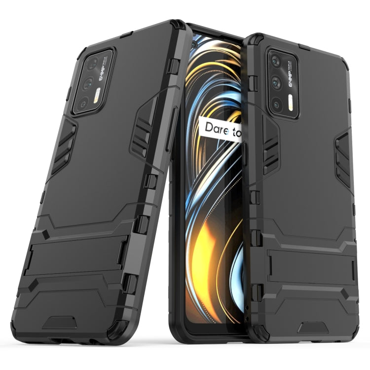 Shockproof phone case with holder, black rugged TPU design for OPPO/Realme GT 5G