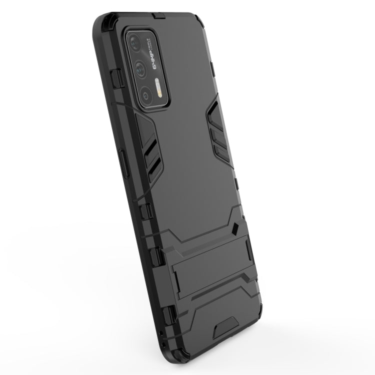 Black rugged shockproof TPU phone case with camera cutout and side buttons