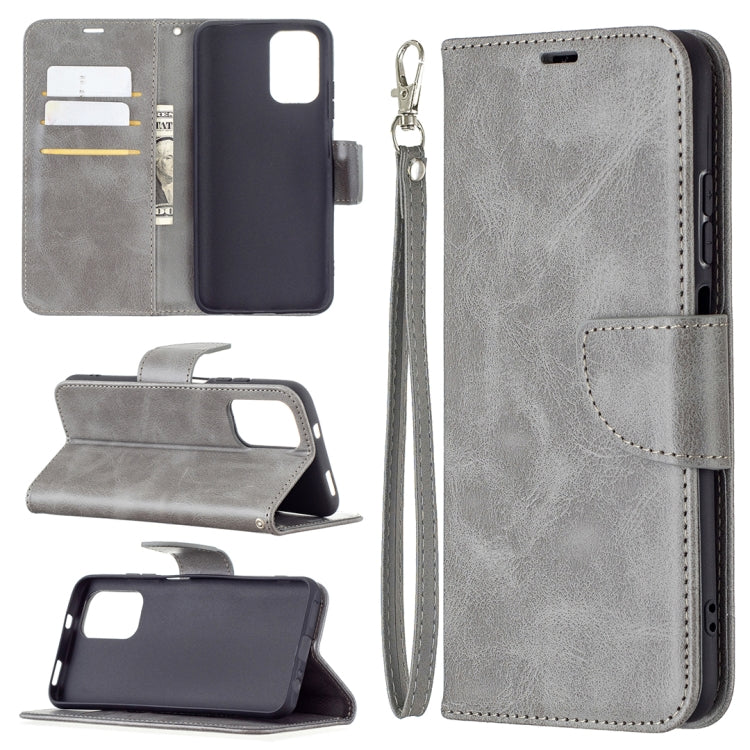 Flip phone wallet case with lanyard and card slots, light gray PU leather.