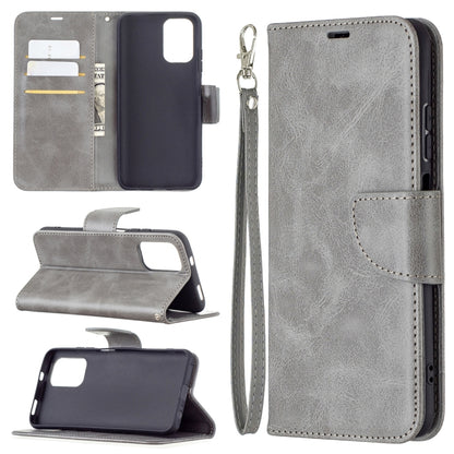 Flip phone wallet case with lanyard and card slots, light gray PU leather.