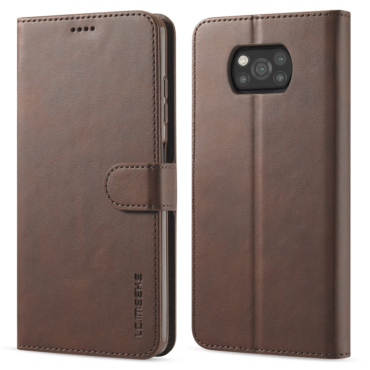 Brown leather flip phone case with card slots and foldover strap