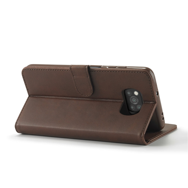 Brown leather stand-style phone case with camera cutout and flip cover