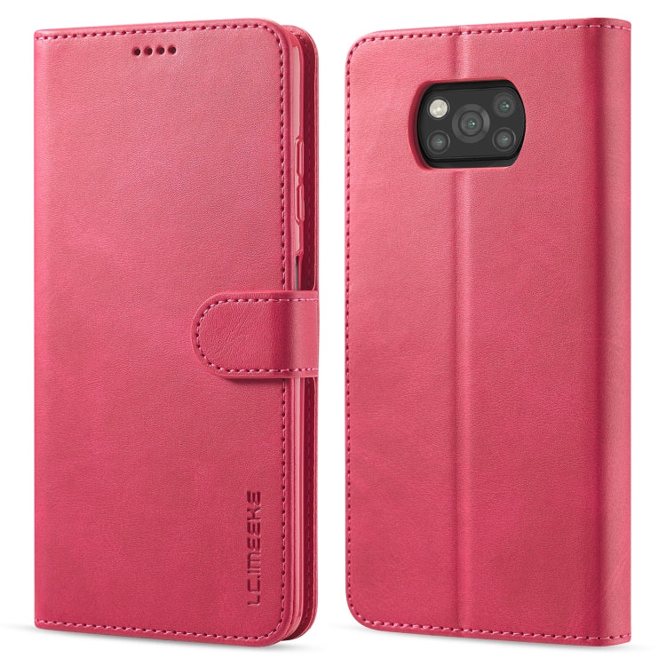 Pink leather flip phone case with card slots and stitched foldover strap