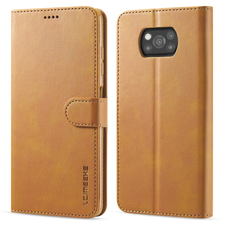 Tan leather flip phone case with card slots and foldover strap