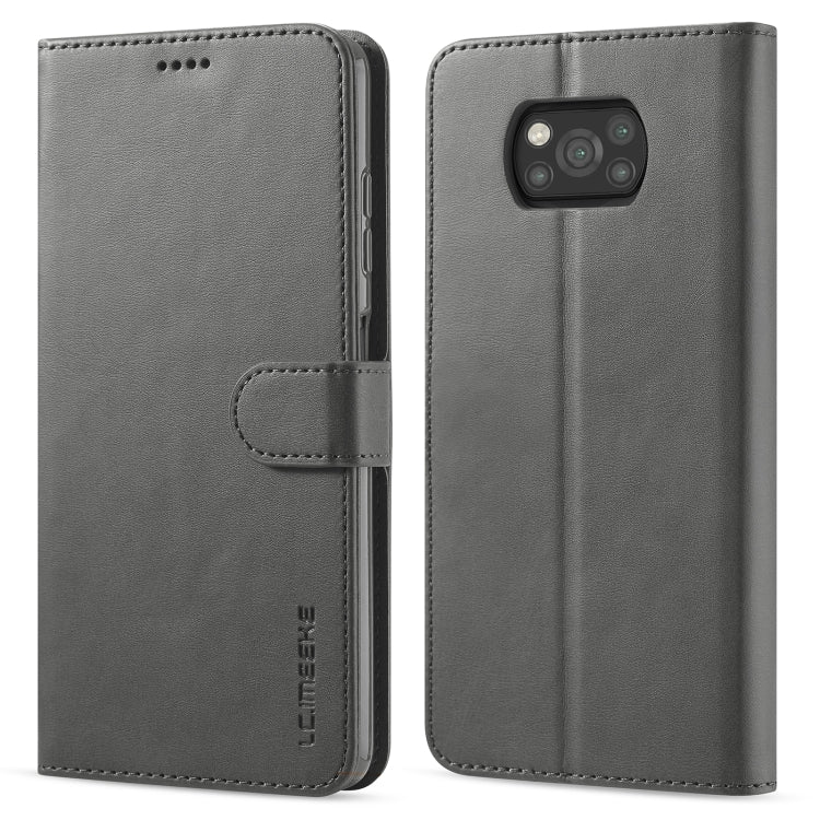 Dark gray leather flip phone case with card slots and foldover strap