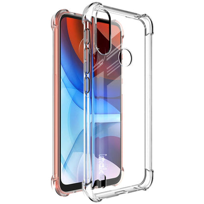 Transparent shockproof TPU phone case with screen protector, raised bezel and camera guard