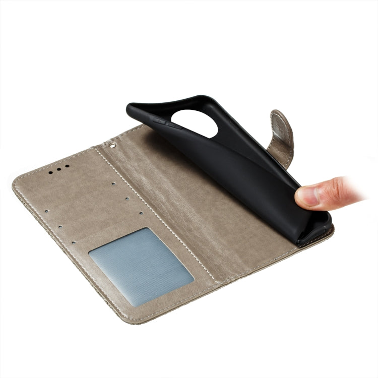 Leather phone wallet case interior with card slots and pull-up cover tab
