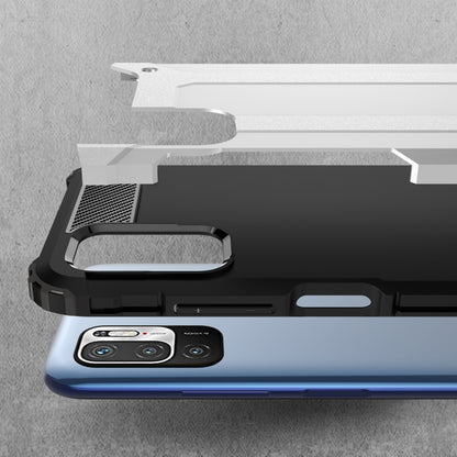 Rugged phone case with port cutouts and protective bumper, black.