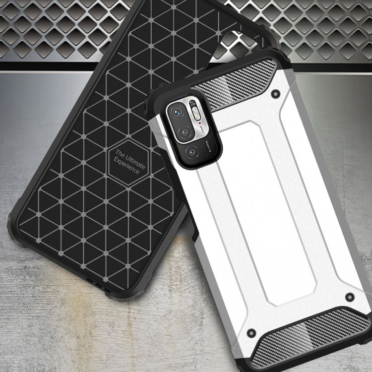 Rugged phone case, black and gray, with camera cover and textured back.