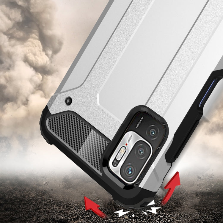 Rugged gray phone case with black bumper, reinforced corners and button openings.