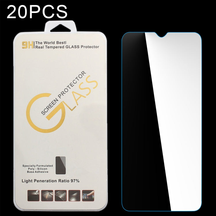 Tempered glass screen protector film, 2.5D curved, non-full coverage, 20 PCS pack