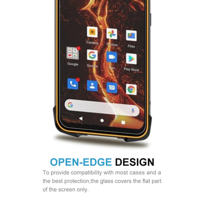 Tempered glass screen protector covering the phone screen area, open-edge design