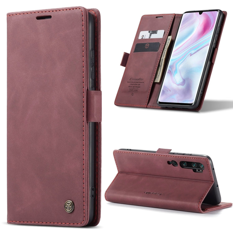 Wine red leather flip phone case with card slot and stand, side buttons covered