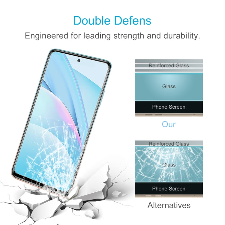 Tempered glass screen protector set shown with reinforced glass durability and impact