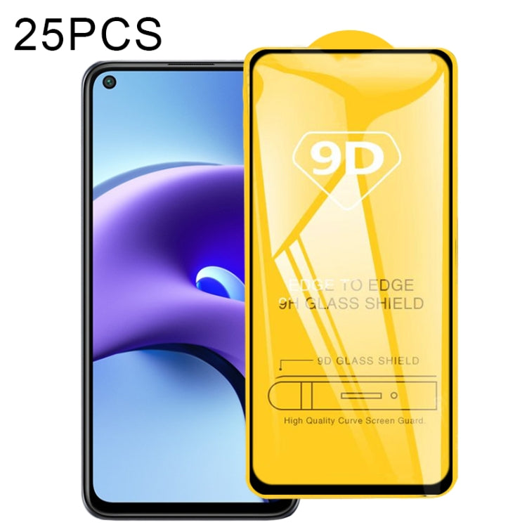 25-pack 9D full-glue tempered glass screen protector film with full edge coverage