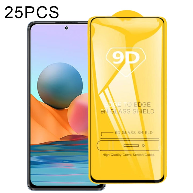 25-pack 9D full-glue tempered glass screen protector film, glossy full-front shield