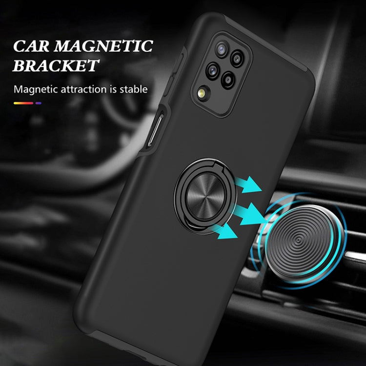 Black phone case with magnetic ring disc for car mount attachment