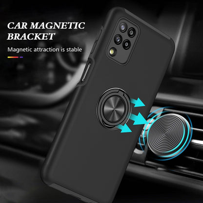 Black phone case with magnetic ring disc for car mount attachment