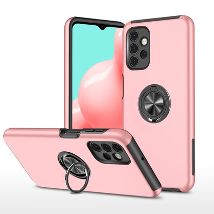 Rose gold shockproof TPU phone case with magnetic ring holder on back