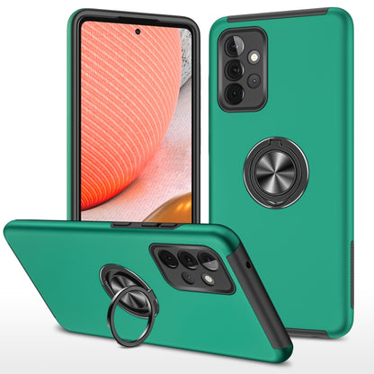 Teal shockproof phone case with magnetic ring holder and protective camera cutout