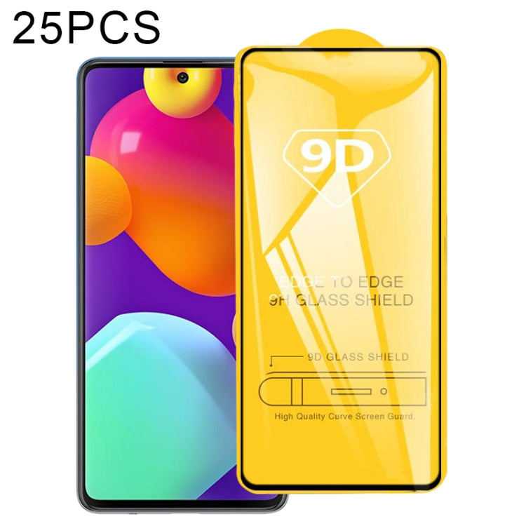 9D full-glue tempered glass screen protector set (25 pcs) with curved fit