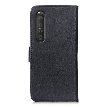 KHAZNEH black textured leather phone case, camera cutout on back