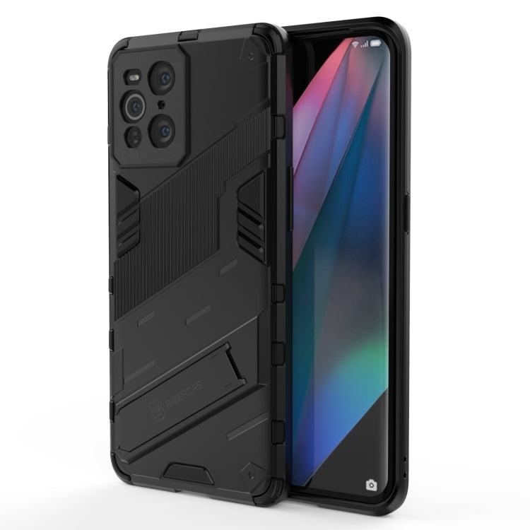 Black rugged 2-in-1 phone case with TPU shockproof cover and built-in holder