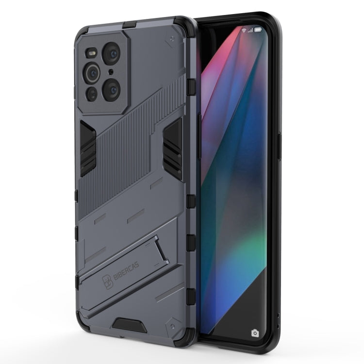 Dark grey armored 2-in-1 phone case with TPU shockproof cover and built-in holder