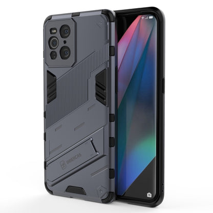 Dark grey armored 2-in-1 phone case with TPU shockproof cover and built-in holder