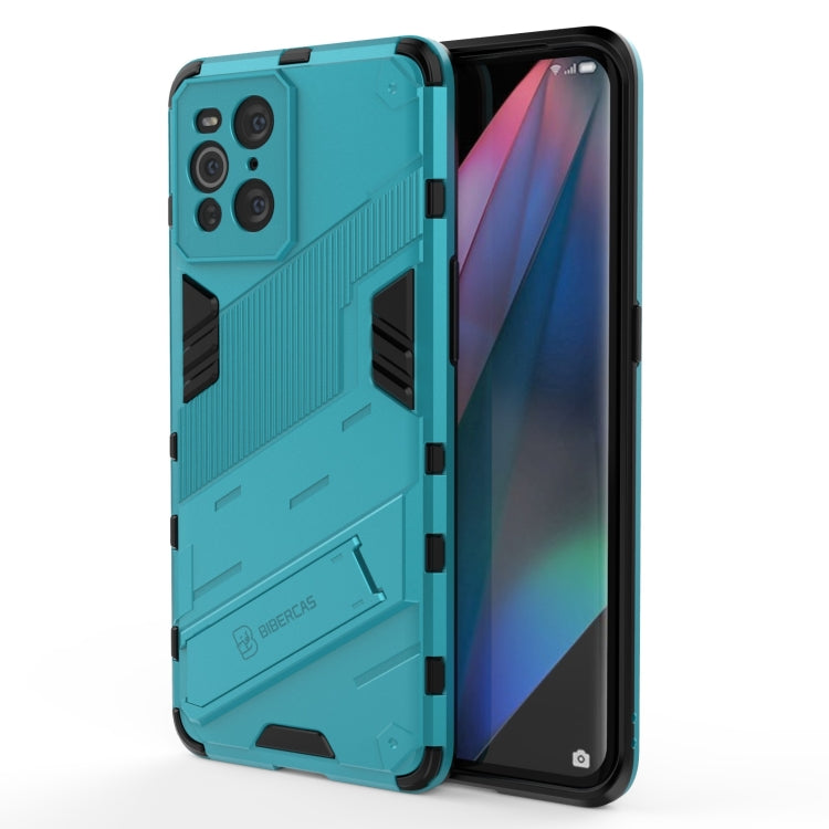 Rugged 2-in-1 phone case with TPU shockproof cover, teal with raised armor panel.