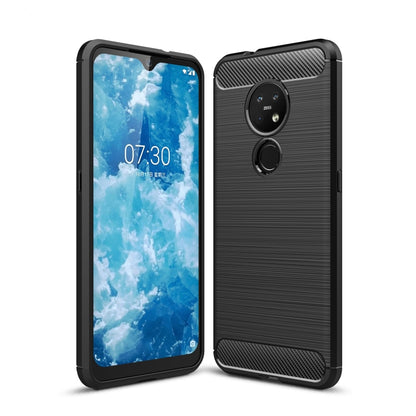 Black brushed carbon-fiber TPU phone case, front screen and back cover shown