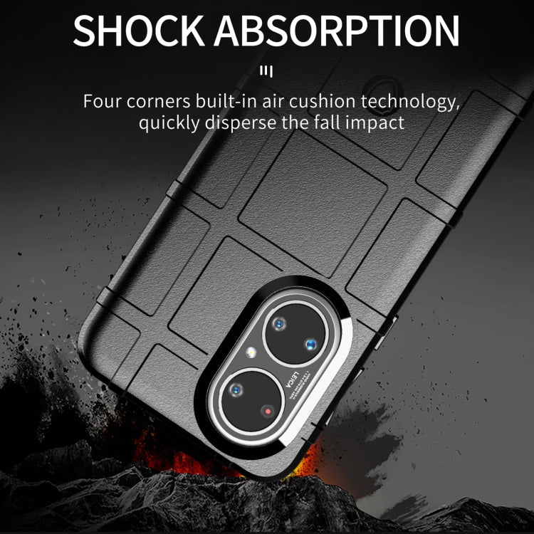 Rugged shockproof TPU phone case, gray textured corner with dual-camera cutout and impact ring