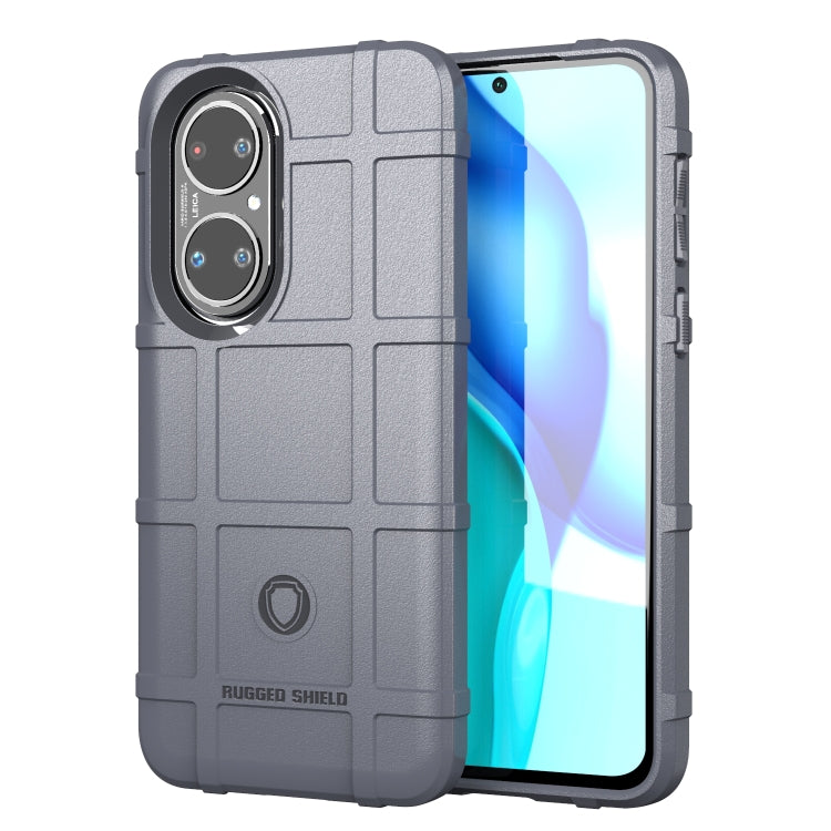 Shockproof rugged TPU phone case, full coverage, textured grip, grey