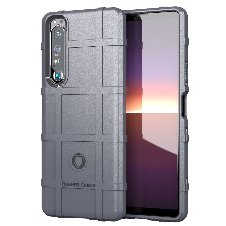 Shockproof rugged TPU phone case, full coverage, textured grip, grey