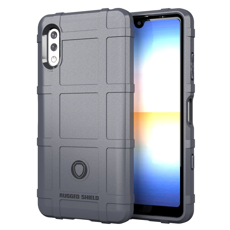 Shockproof rugged TPU phone case, full coverage, textured grip, grey