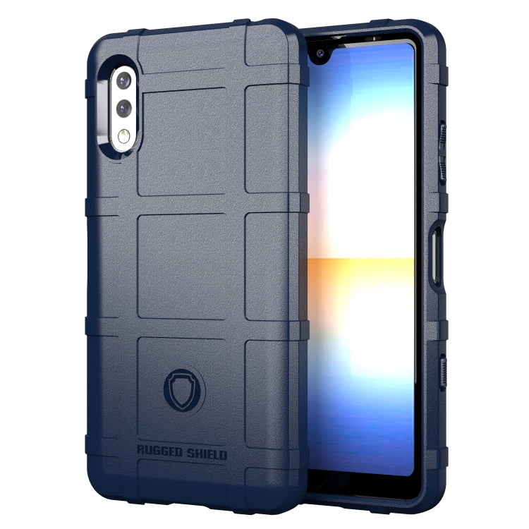 Shockproof rugged TPU phone case, full coverage, textured grip, grey and navy