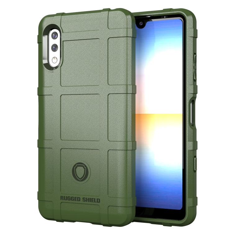 Rugged shockproof TPU phone case, light olive green with raised corners and camera cutout