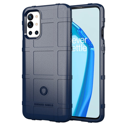 Full-coverage shockproof TPU phone case in dark blue with rugged shield texture