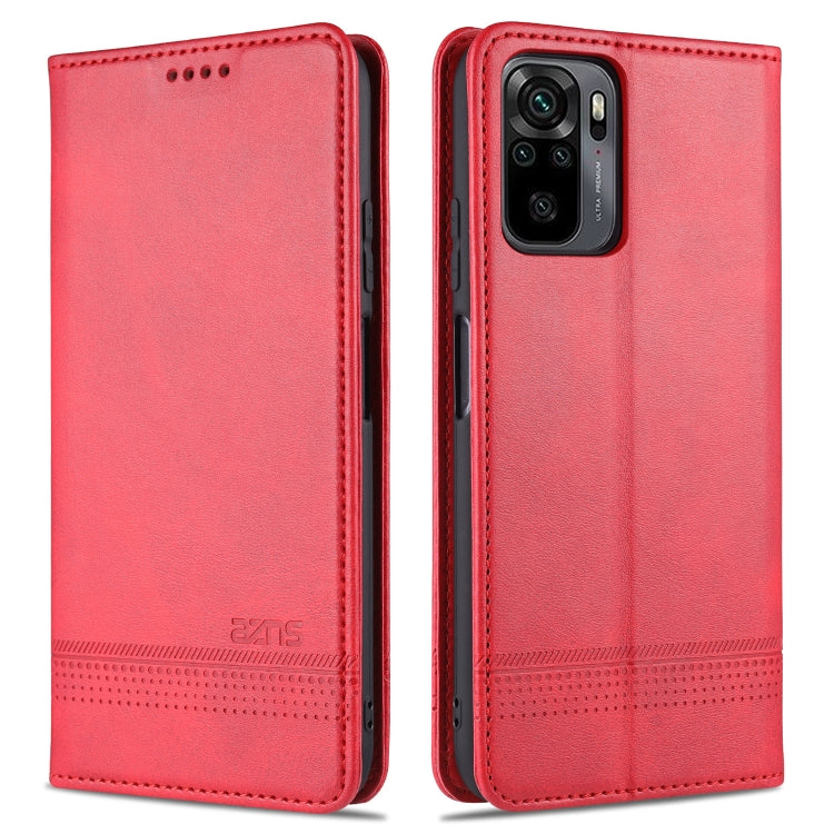 Red magnetic leather wallet phone case with card slots and camera cutout