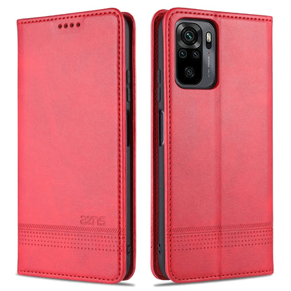 Red magnetic leather wallet phone case with card slots and camera cutout
